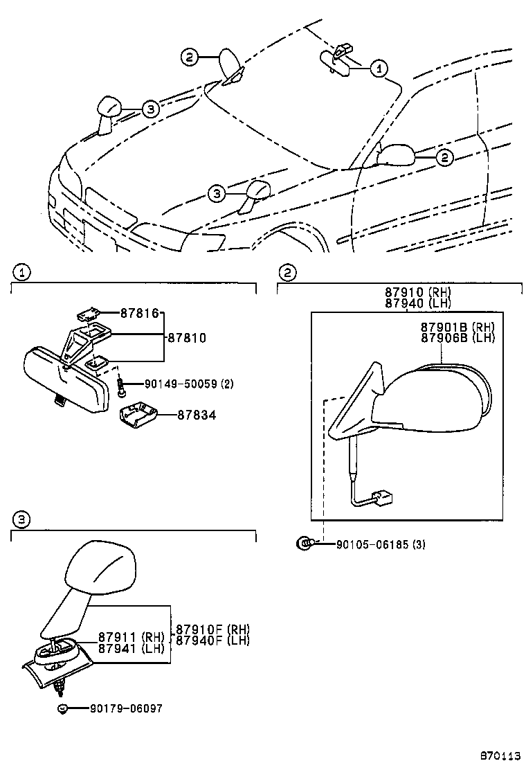 87931-2A160 MIRROR SUB-ASSY, OUTER REAR VIEW, RH product image