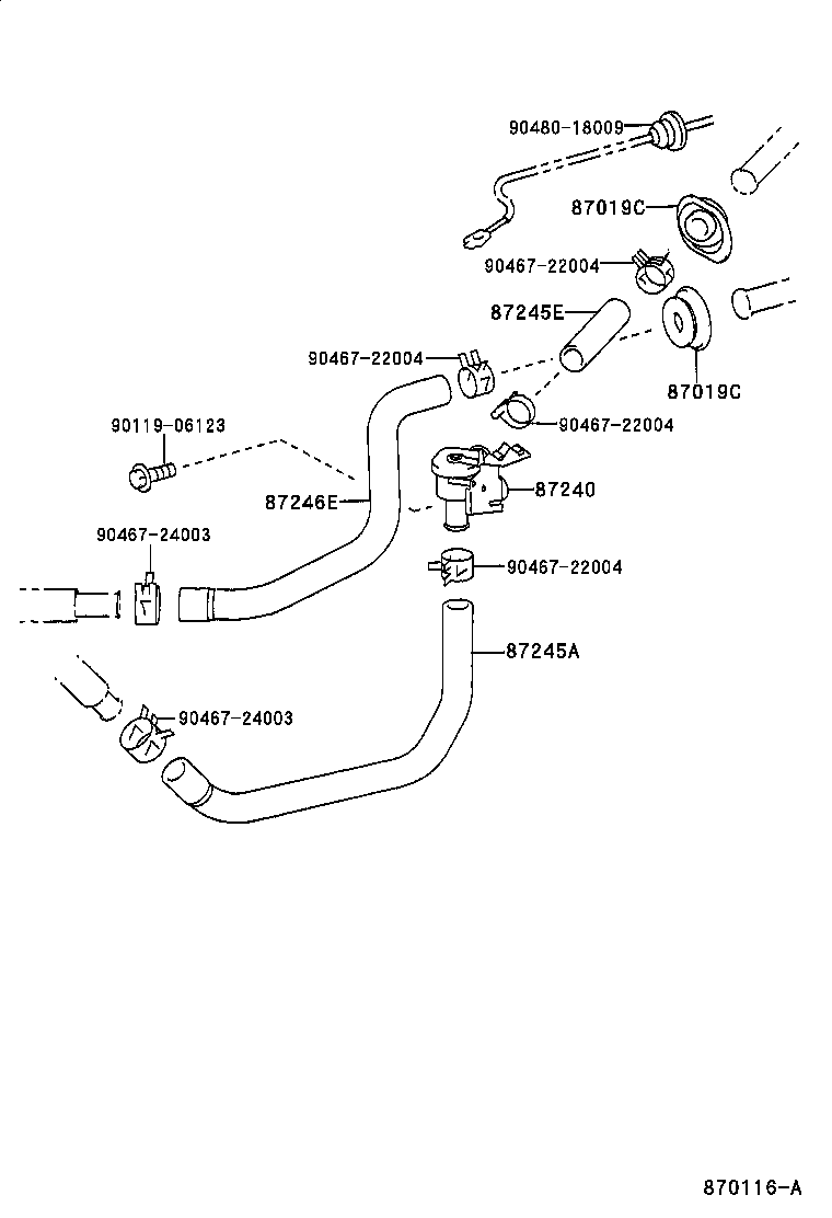 87245-2D020 HOSE, HEATER WATER, INLET A product image