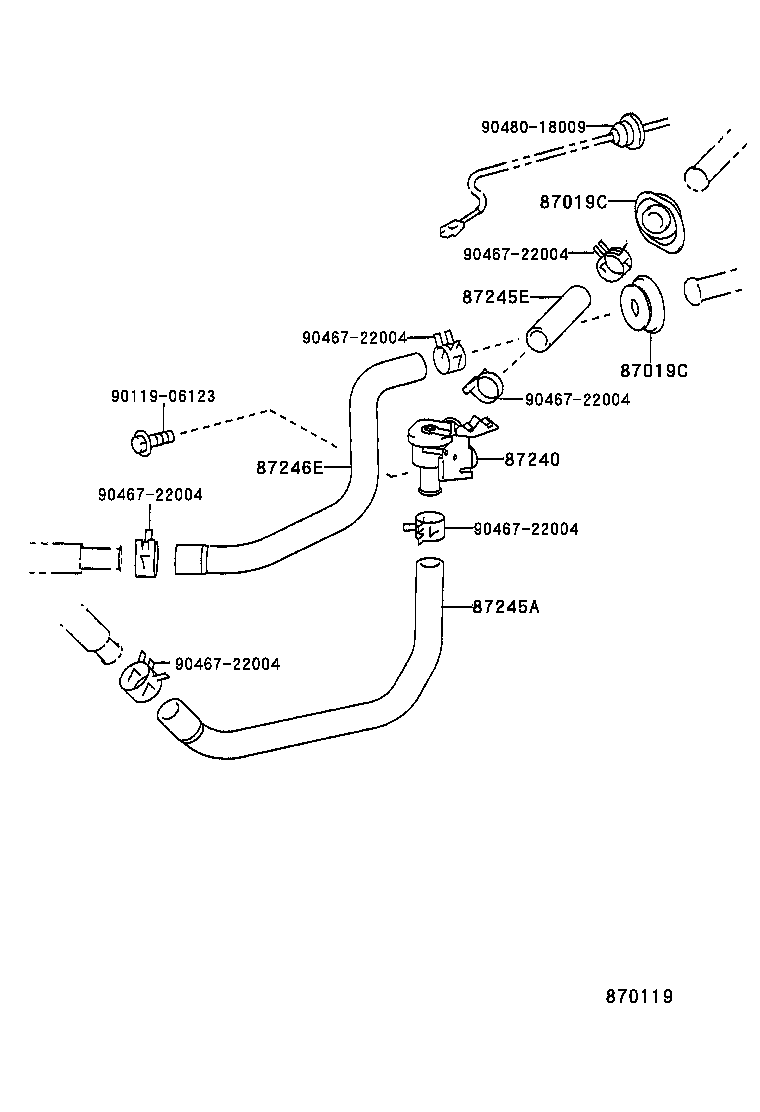 87245-2D060 HOSE, HEATER WATER, INLET A product image