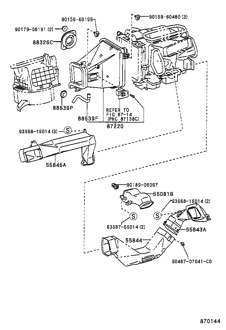 55844-20310 DUCT, HEATER TO REGISTER, NO.2 product image