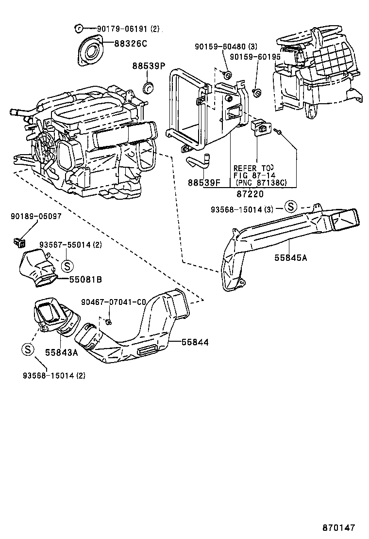 55844-20310 DUCT, HEATER TO REGISTER, NO.2 product image