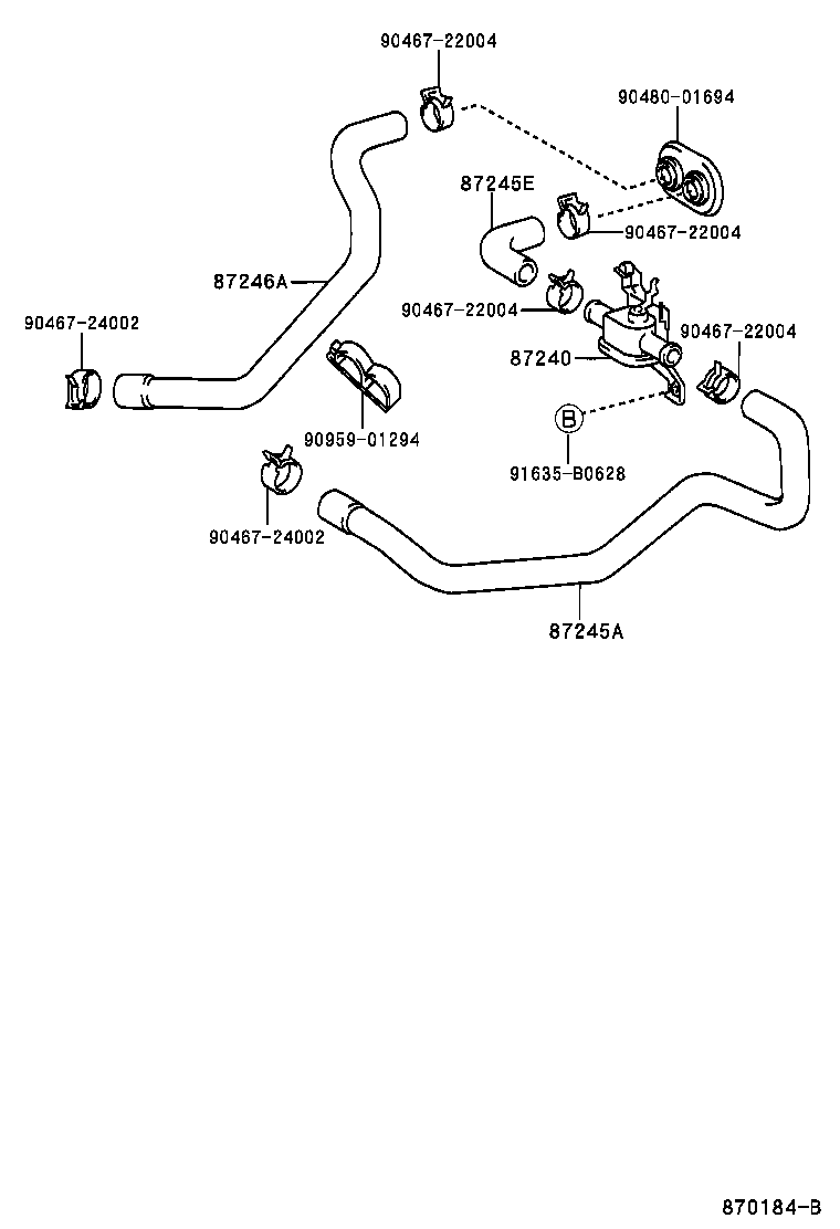 87245-33200 HOSE, HEATER WATER, OUTLET A product image