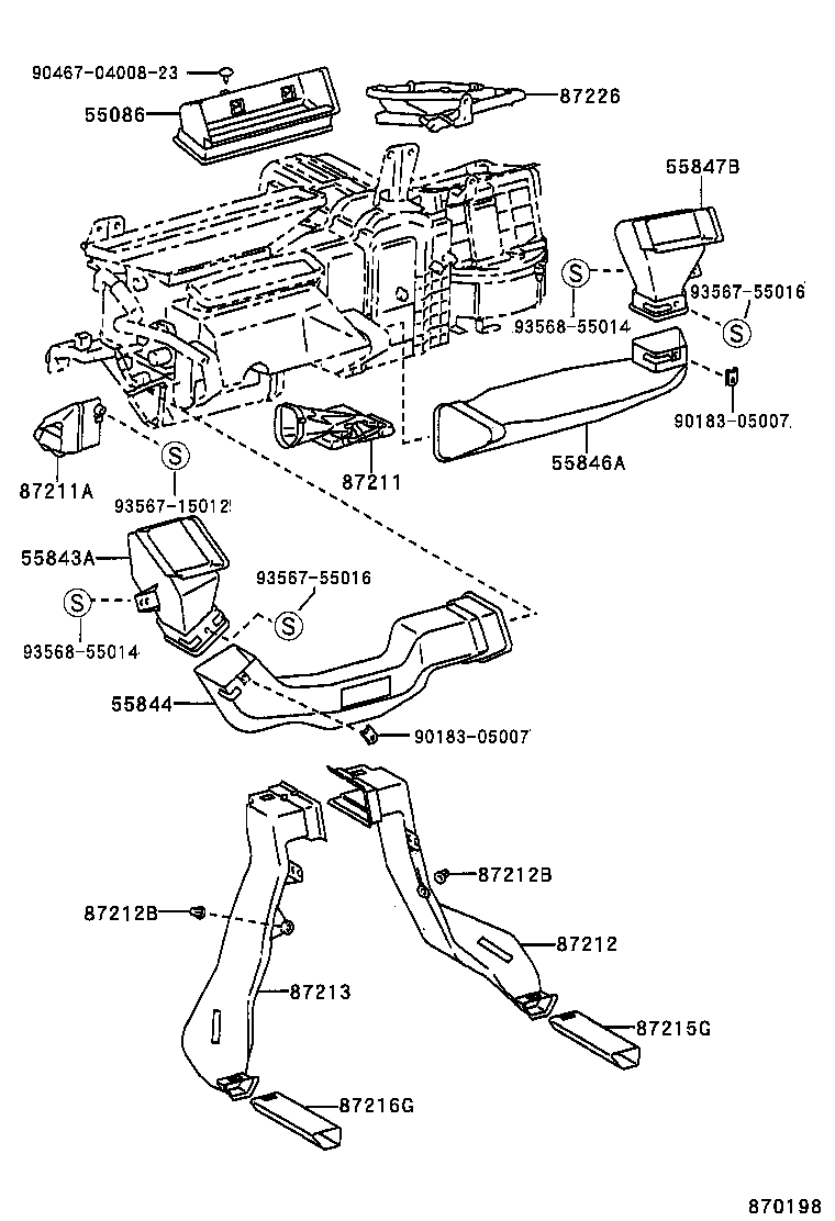 55844-24040 DUCT, HEATER TO REGISTER, NO.2 product image
