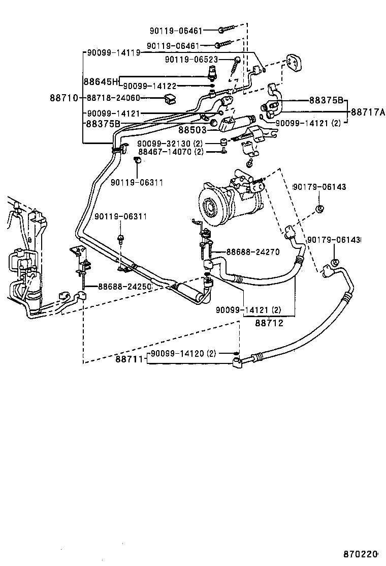 88717-24070 PIPE, COOLER REFRIGERANT SUCTION, A product image