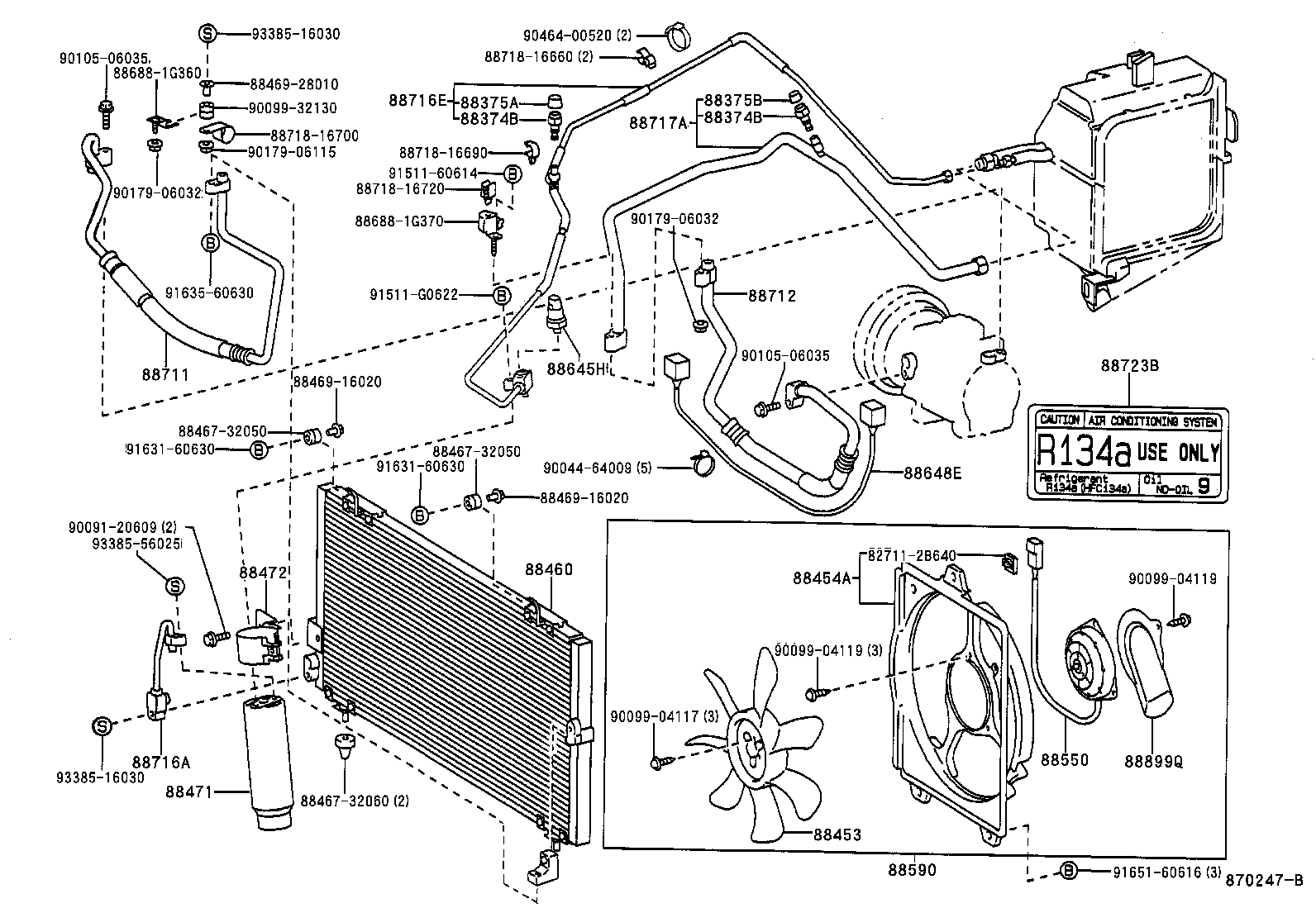 Toyota 88460-16470 CONDENSER ASSY, COOLER