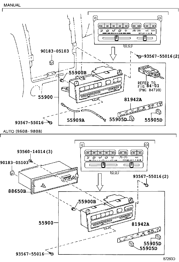55909-20190 CABLE SUB-ASSY, AIRMIX DAMPER CONTROL product image
