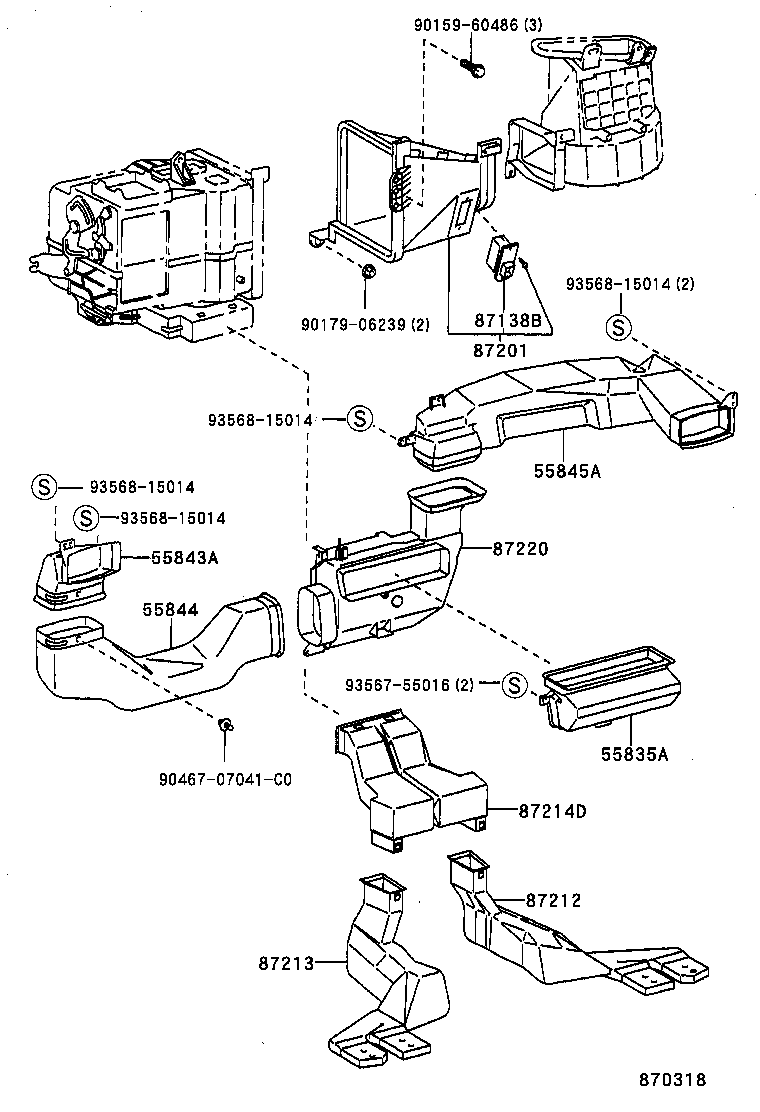 55844-16100 DUCT, HEATER TO REGISTER, NO.2 product image