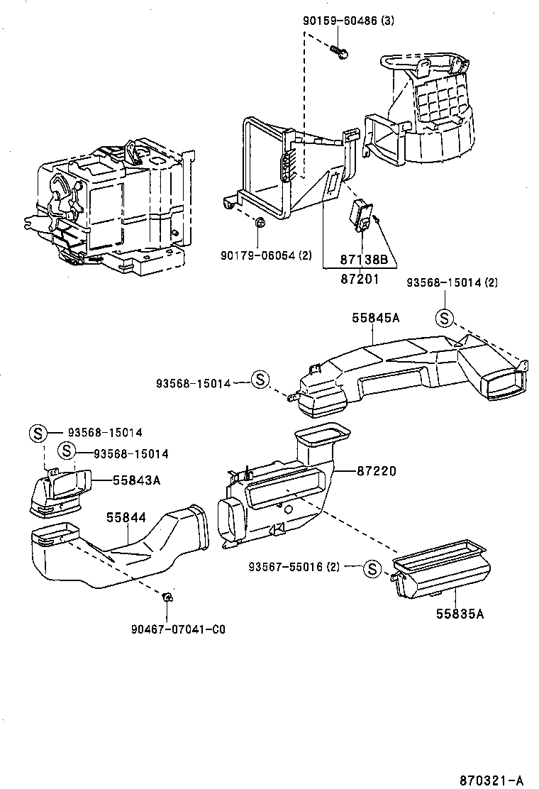 87201-16170 DUCT SUB-ASSY, AIR, NO.1 product image