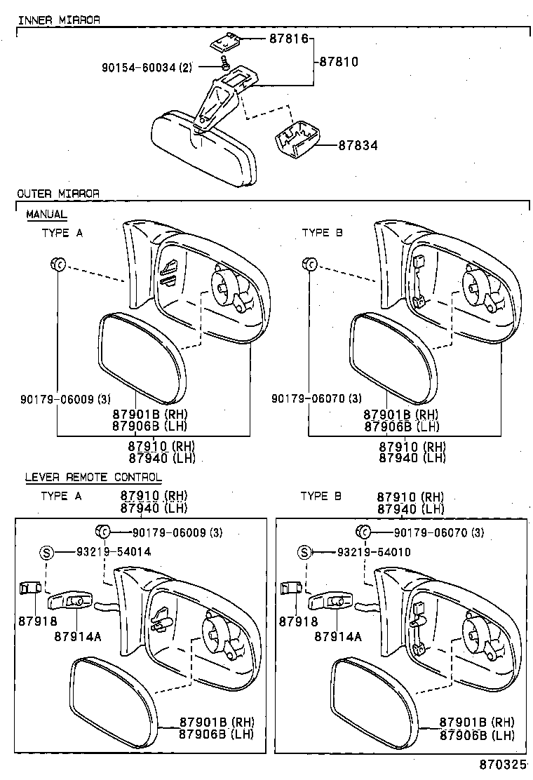 74372-01020 SPRING, INNER REAR VIEW MIRROR product image