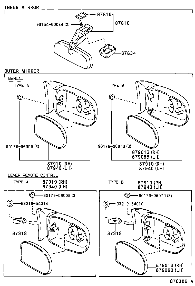 74372-01020 SPRING, INNER REAR VIEW MIRROR product image