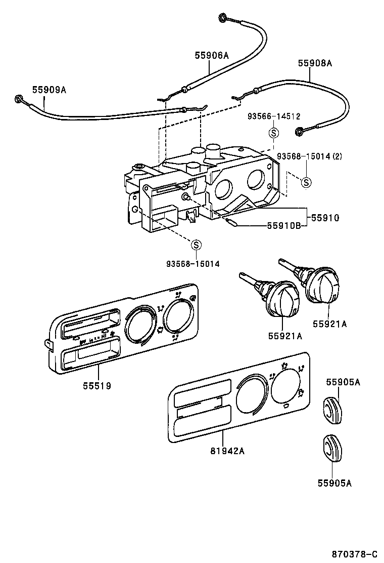 Toyota 55844-16100 DUCT, HEATER TO REGISTER, NO.2