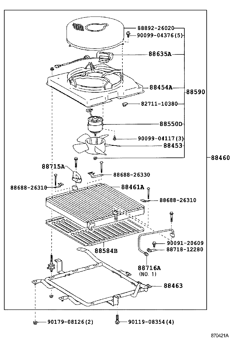 88453-95J00 FAN, COOLING (FOR CONDENSER) product image