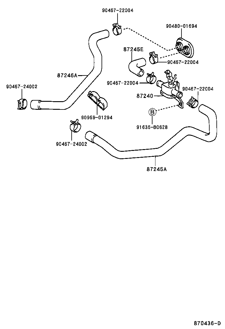 87245-33260 HOSE, HEATER WATER, OUTLET A product image