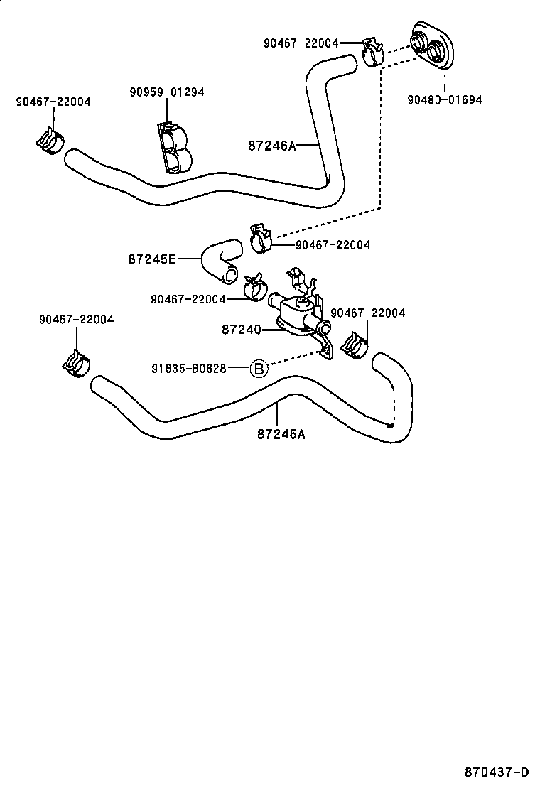 87245-33260 HOSE, HEATER WATER, OUTLET A product image