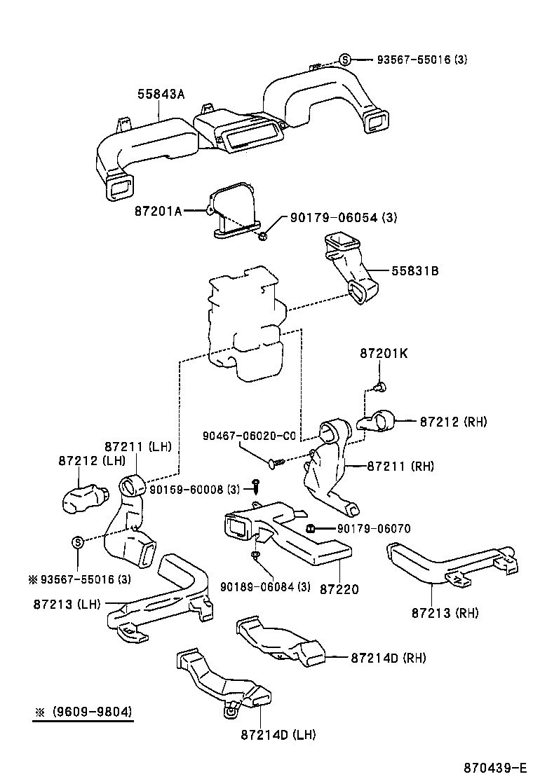 55832-44010 CONNECTOR, INSTRUMENT PANEL REGISTER, RH product image