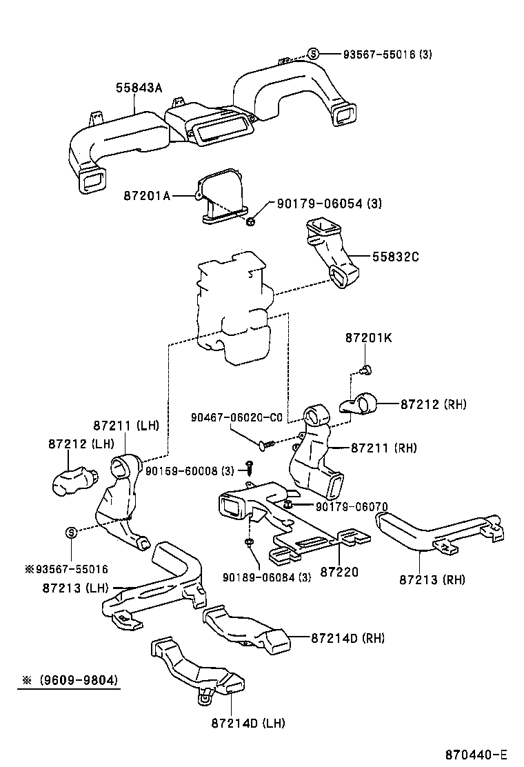 55832-44010 CONNECTOR, INSTRUMENT PANEL REGISTER, RH product image