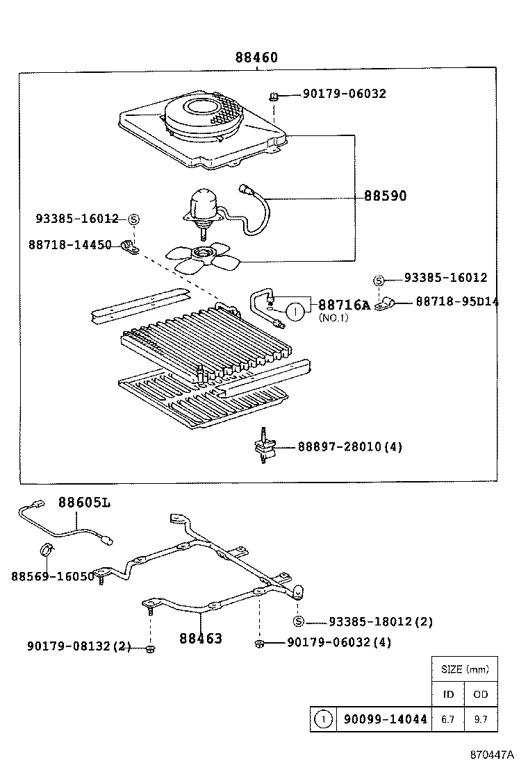 88461-26010 CORE, COOLER CONDENSER product image