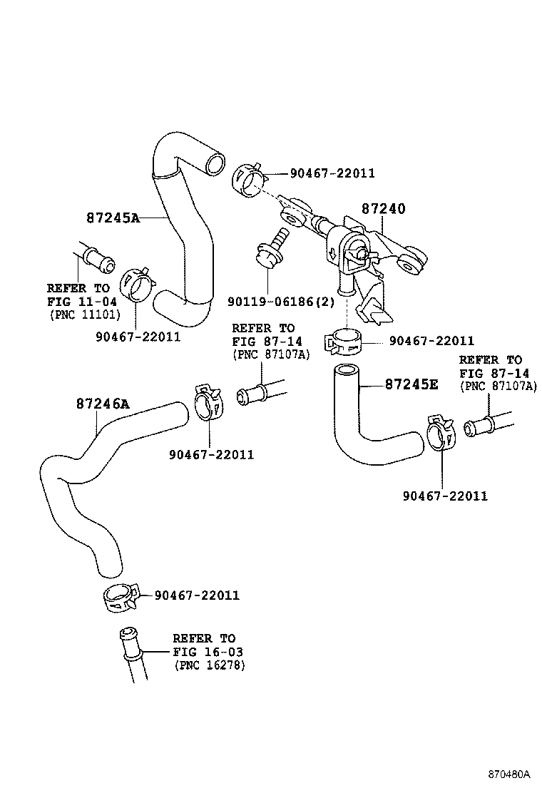 87245-2A630 HOSE, HEATER WATER, OUTLET A product image