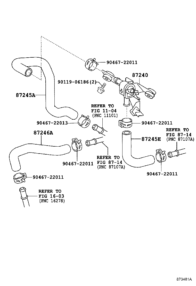 87245-2A630 HOSE, HEATER WATER, OUTLET A product image