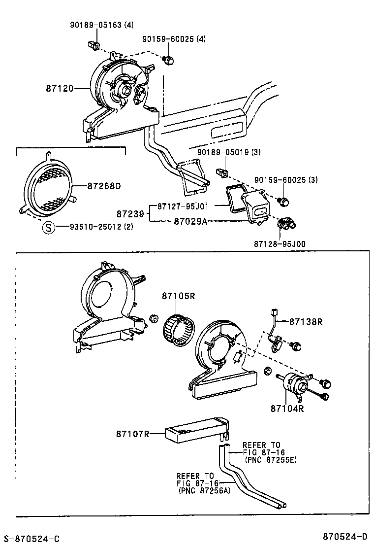 87103-26050 MOTOR SUB-ASSY, HEATER BLOWER, W/FAN product image