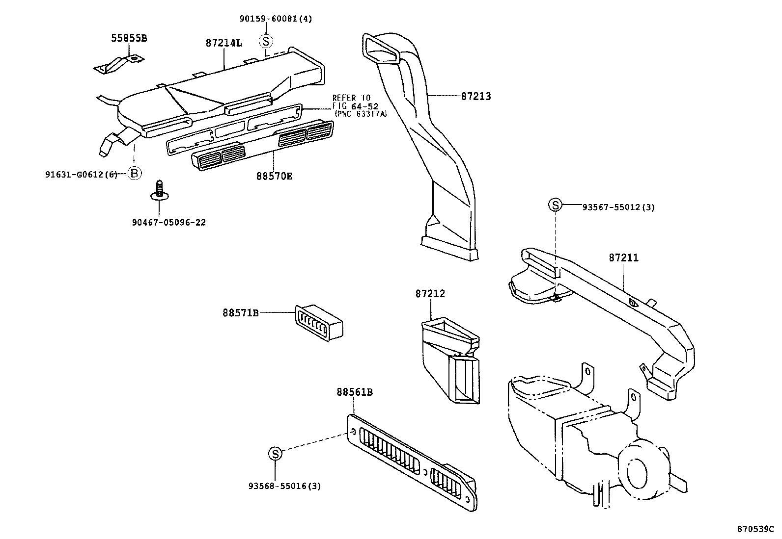 55844-28070 DUCT, HEATER TO REGISTER, NO.2 product image