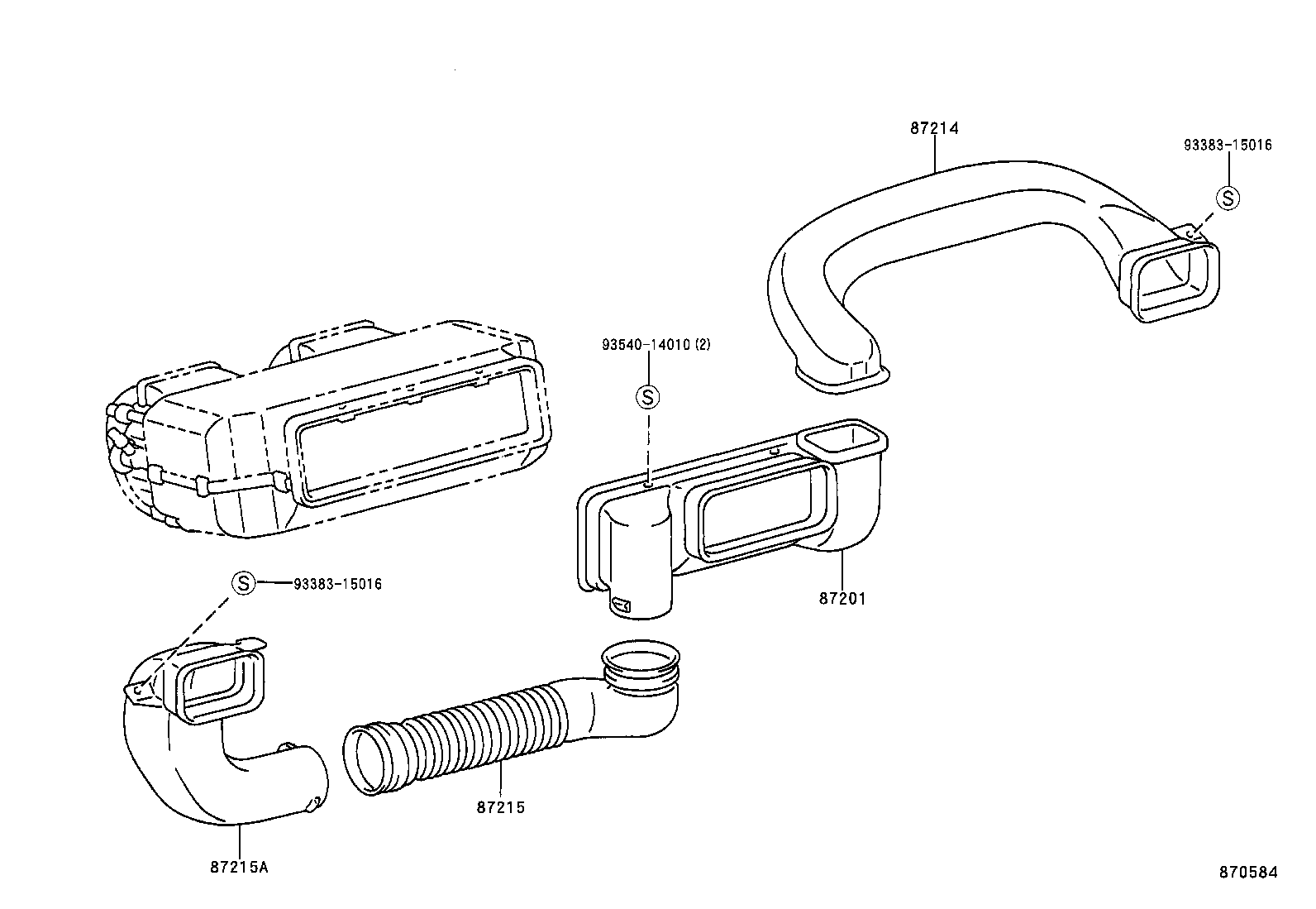 55844-0B010 DUCT SUB-ASSY, AIR, NO.1 product image