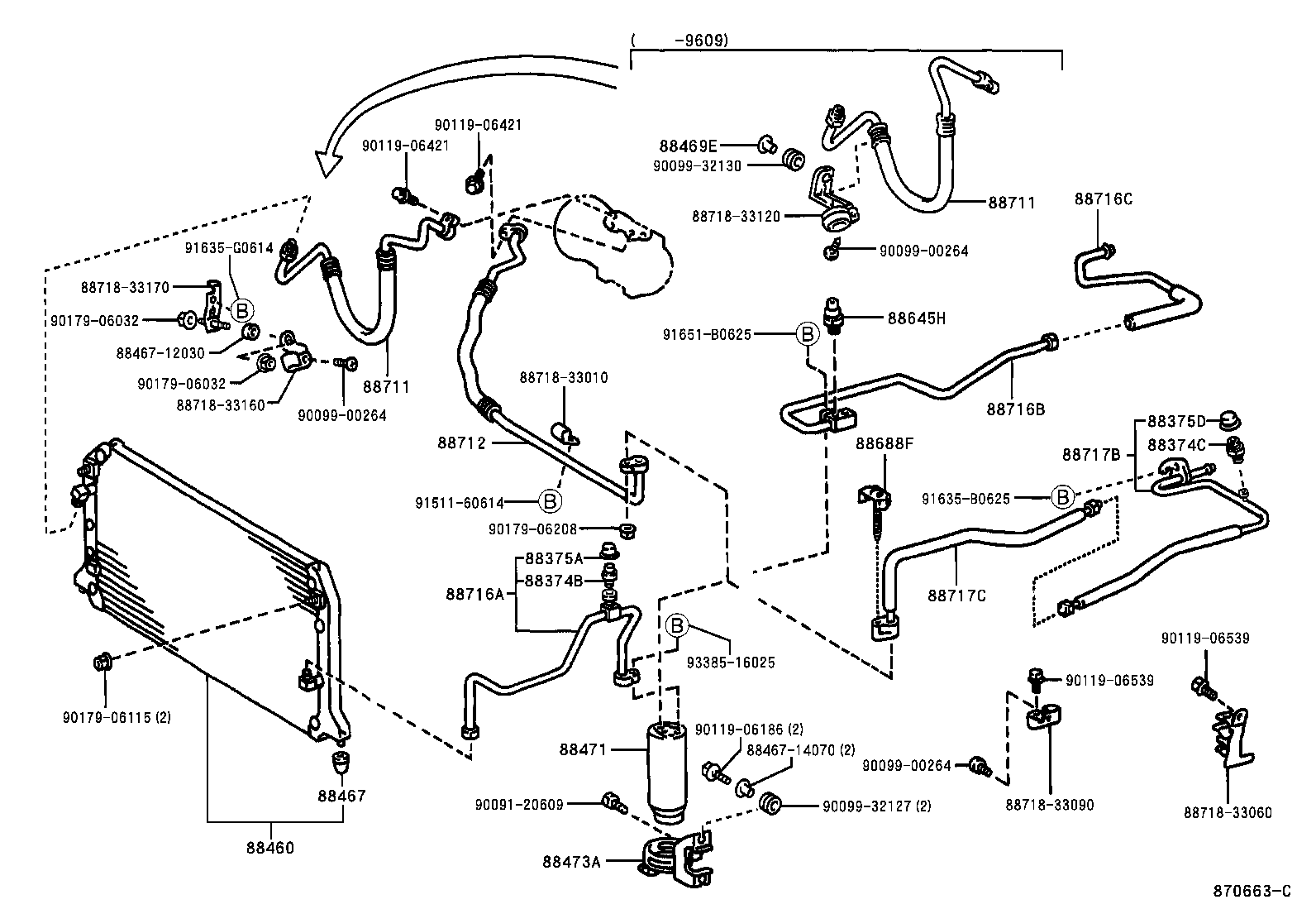 88688-33240 BRACKET, COOLER REFRIGERANT HOSE, NO.2 product image