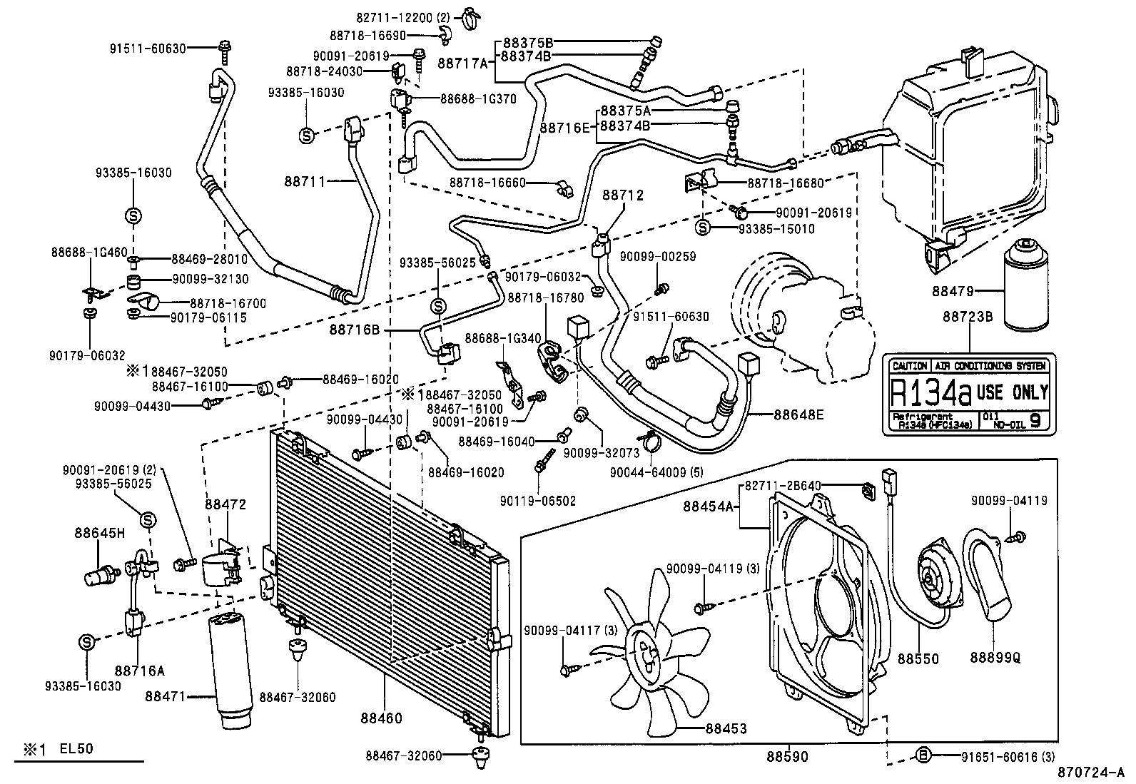 88712-16481 HOSE, COOLER REFRIGERANT SUCTION, NO.1 product image