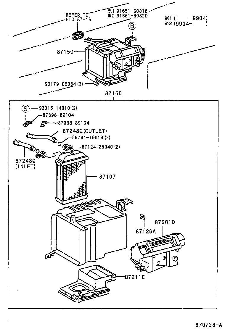 87150-13010 RADIATOR ASSY, HEATER product image