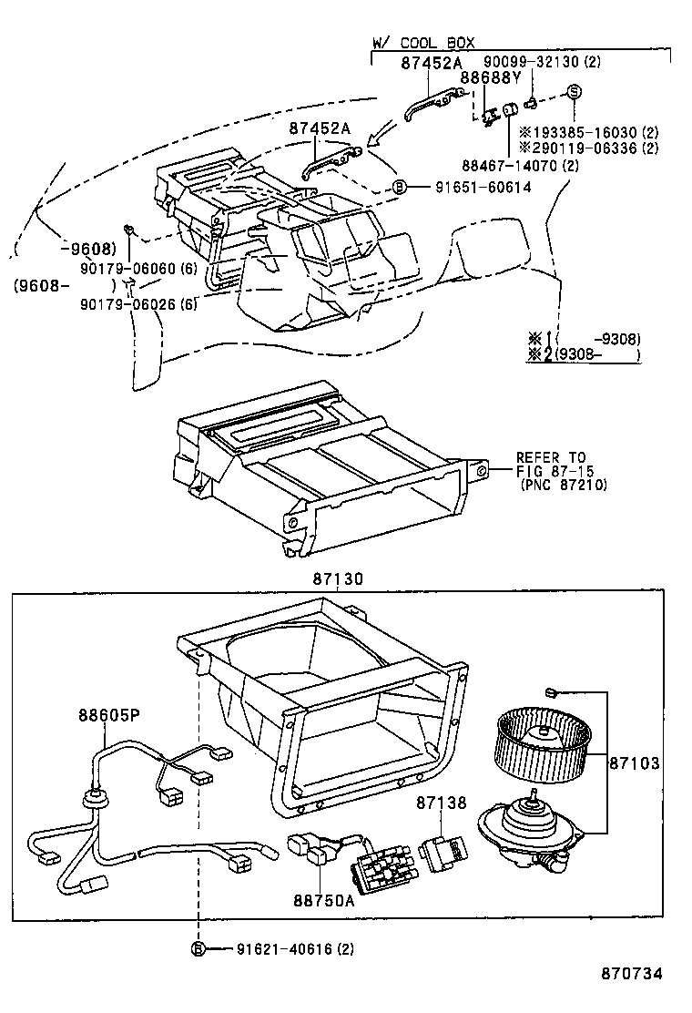87104-28050 MOTOR SUB-ASSY, REAR HEATER BLOWER product image
