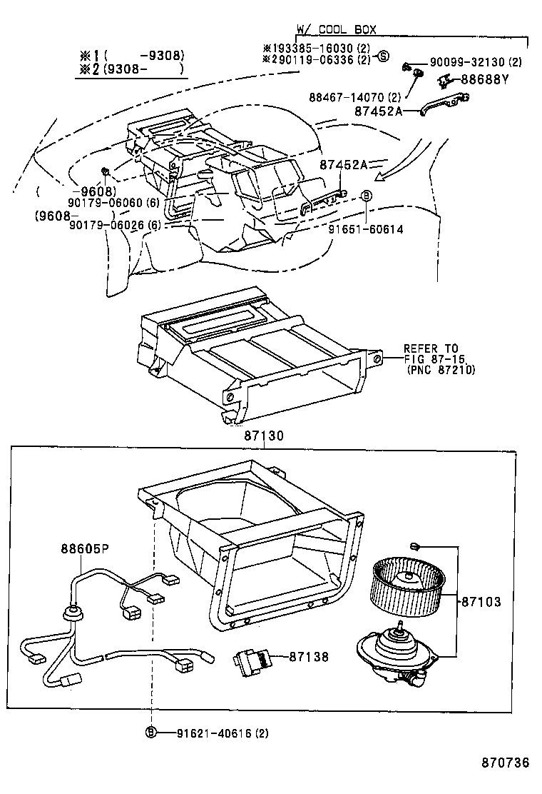 87130-28060 BLOWER ASSY, HEATER, FRONT product image
