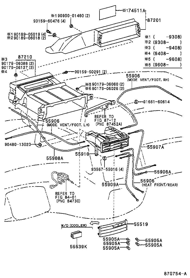 Toyota 55843-95D00 DUCT, HEATER TO REGISTER, NO.1