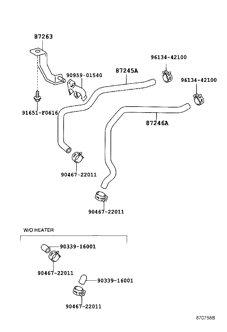 87245-2J030 HOSE, HEATER WATER, OUTLET A product image