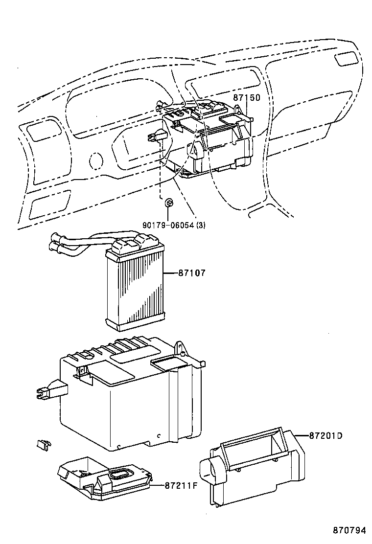 87107-02040 UNIT SUB-ASSY, HEATER RADIATOR product image