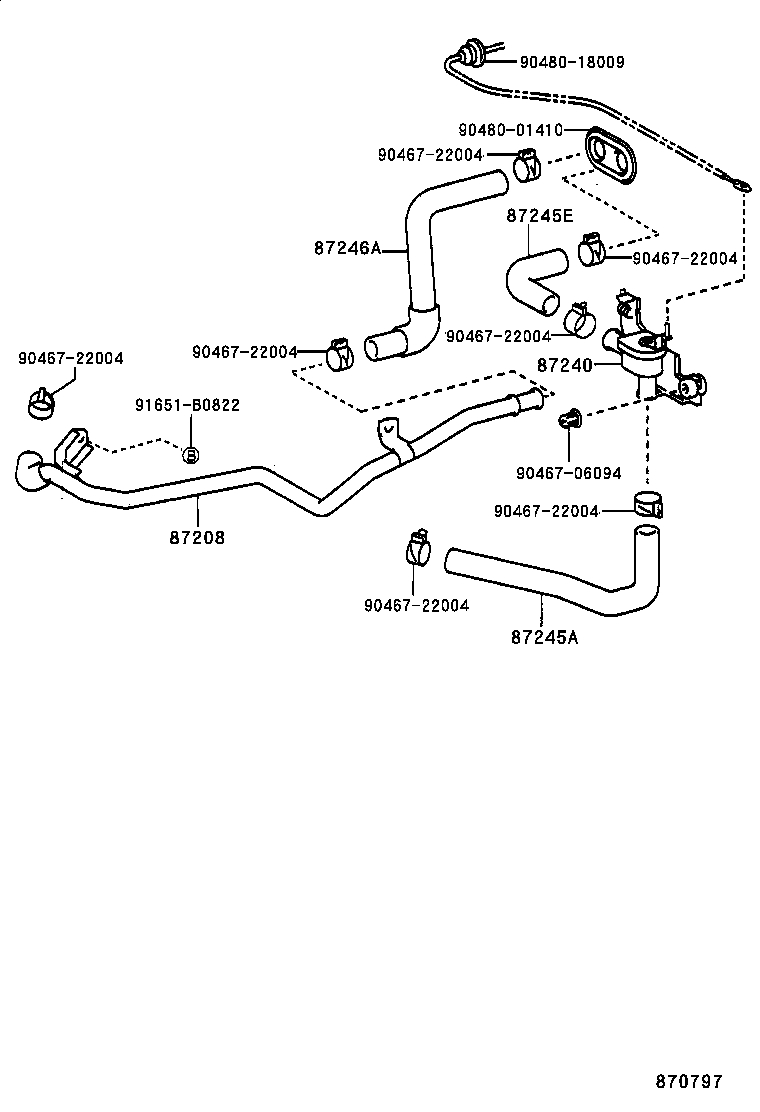 87245-1A510 HOSE, HEATER WATER, OUTLET A product image
