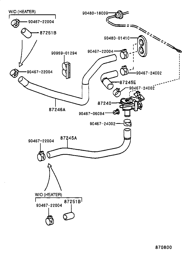 87245-1A332 HOSE, HEATER WATER, OUTLET A product image