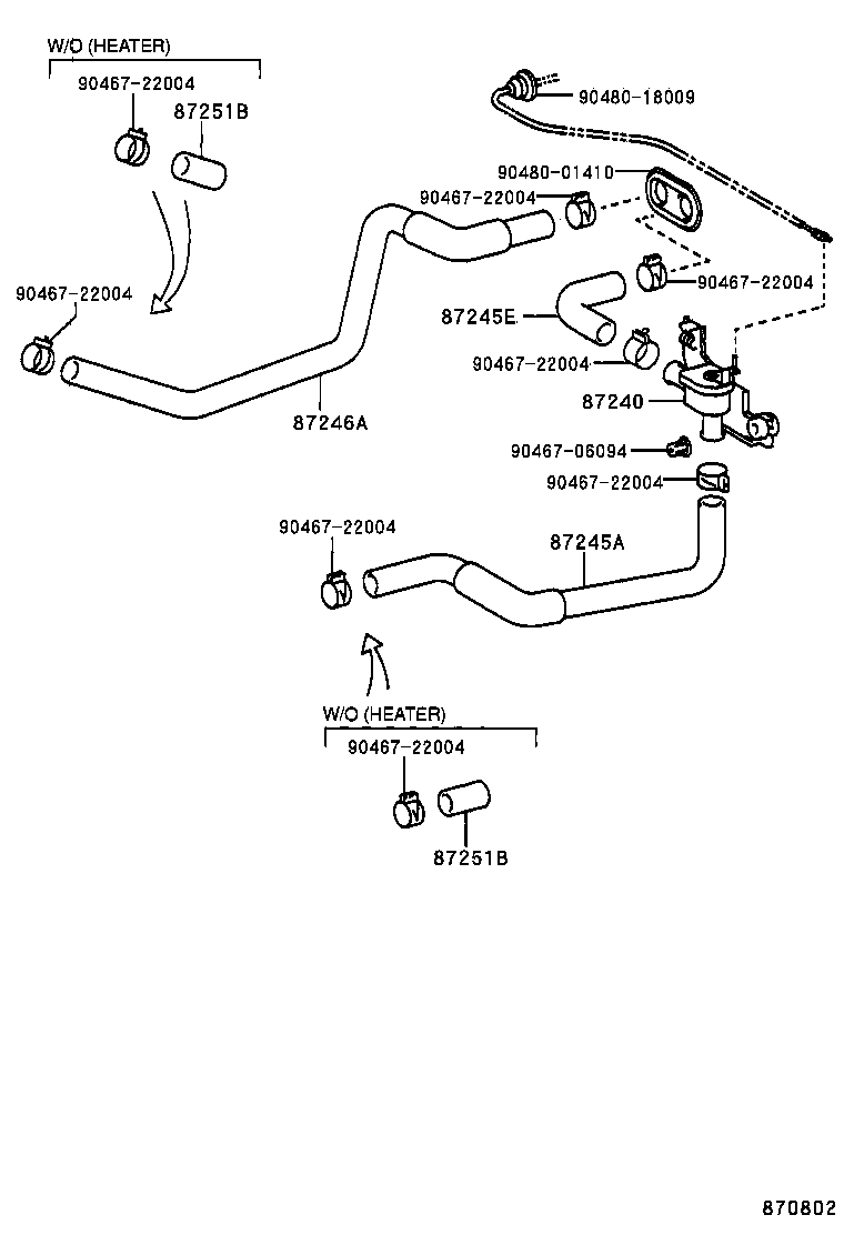 87245-1A332 HOSE, HEATER WATER, OUTLET A product image