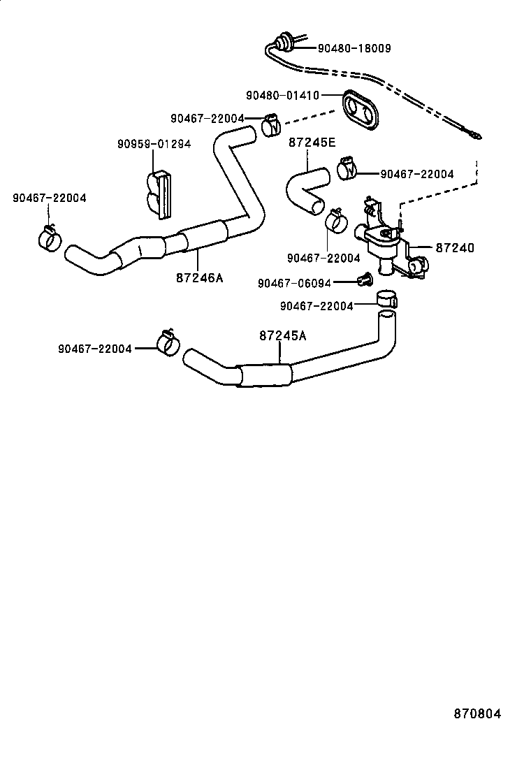 87245-1A510 HOSE, HEATER WATER, OUTLET A product image