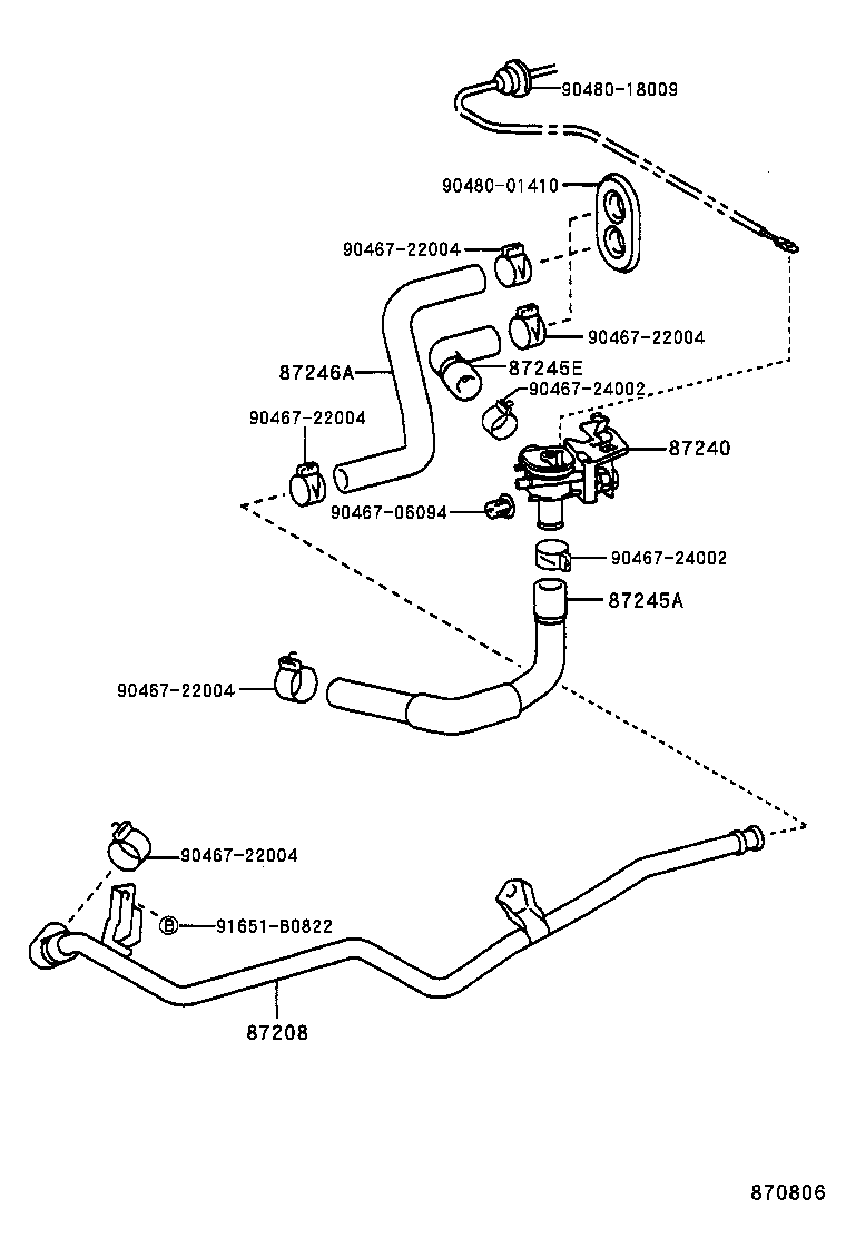 87245-1A510 HOSE, HEATER WATER, OUTLET A product image