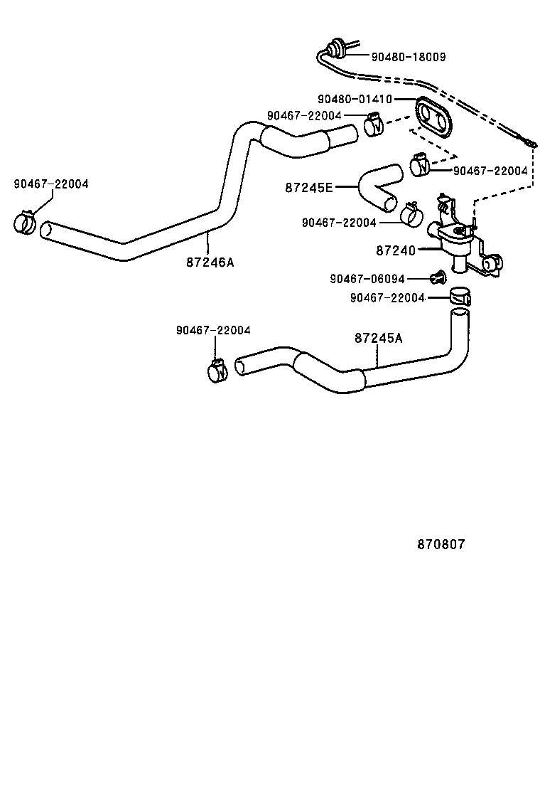 87245-1A510 HOSE, HEATER WATER, OUTLET A product image
