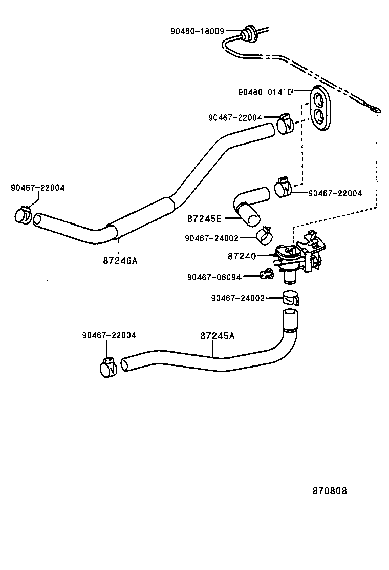 87245-1A510 HOSE, HEATER WATER, OUTLET A product image