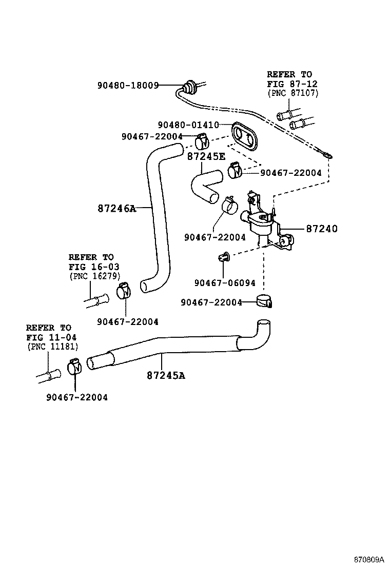 87245-1A500 HOSE, HEATER WATER, OUTLET A product image