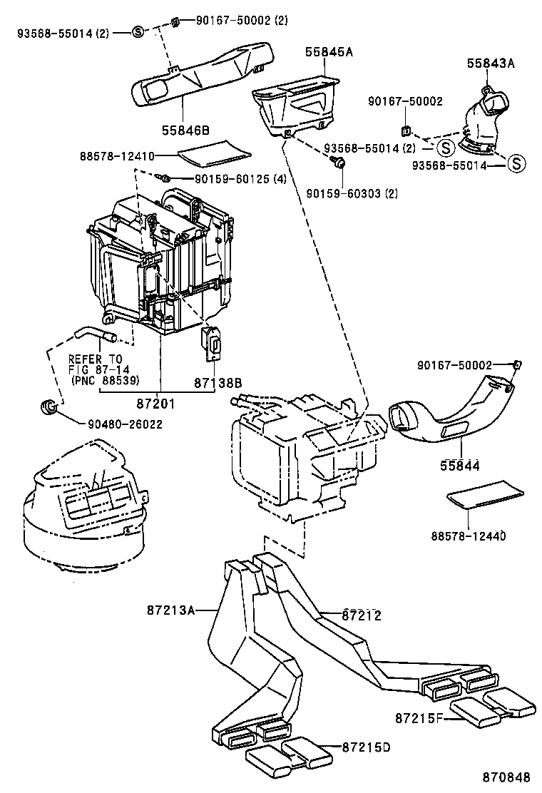55844-12450 DUCT, HEATER TO REGISTER, NO.2 product image
