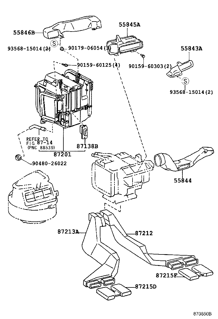 55846-12250 DUCT, HEATER TO REGISTER, NO.4 product image