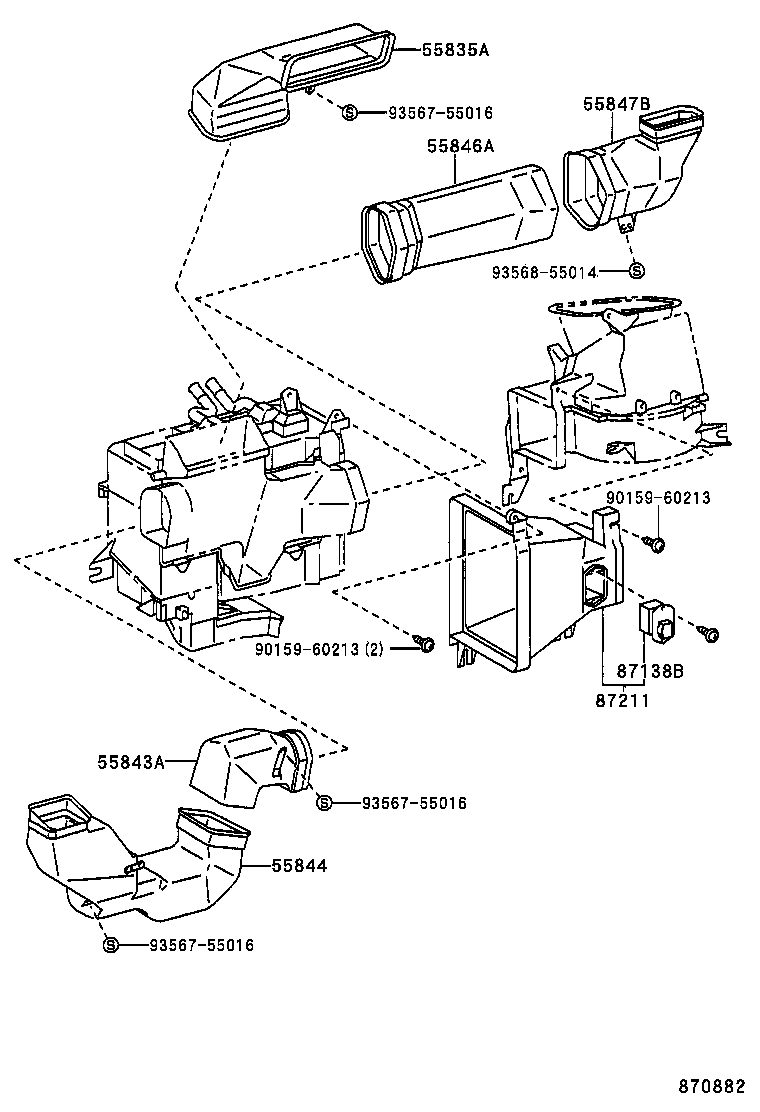 55835-04040 DUCT, HEATER TO REGISTER, CENTER product image