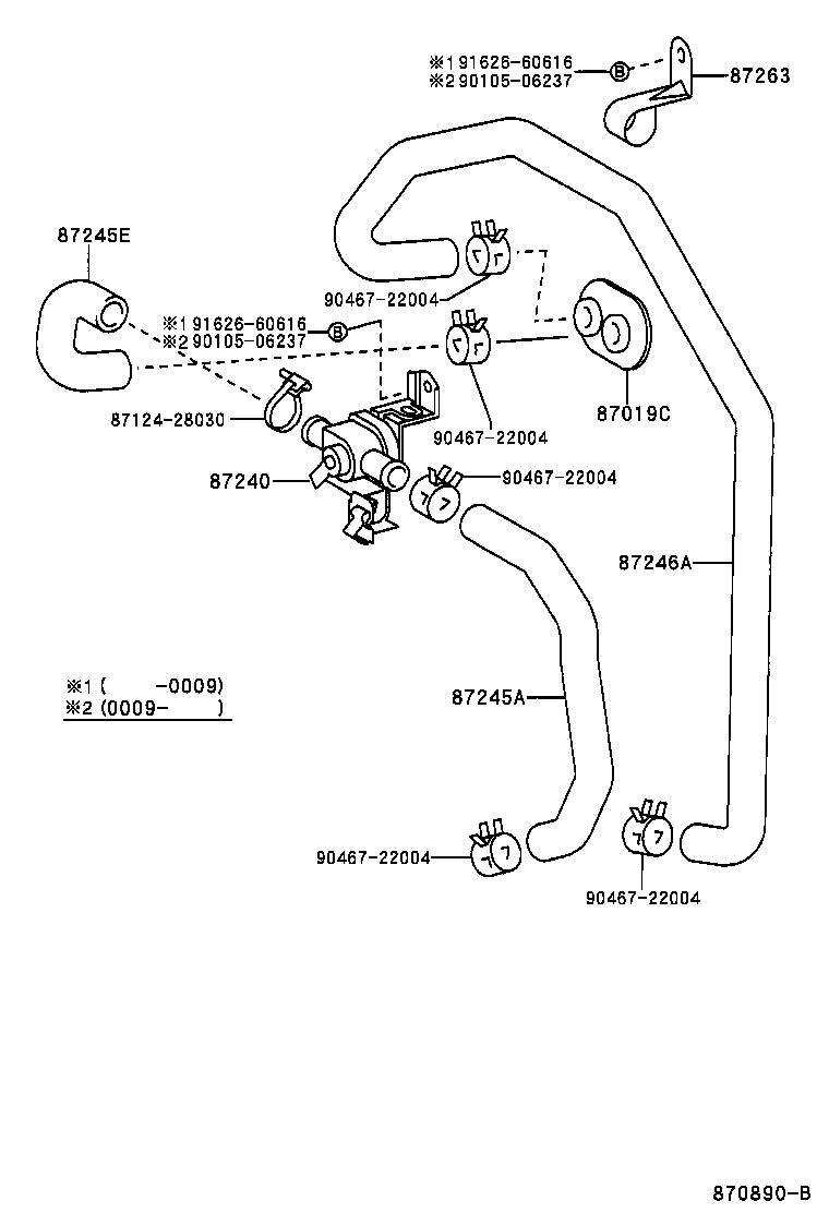 Toyota 87245-04110 HOSE, HEATER WATER, INLET A