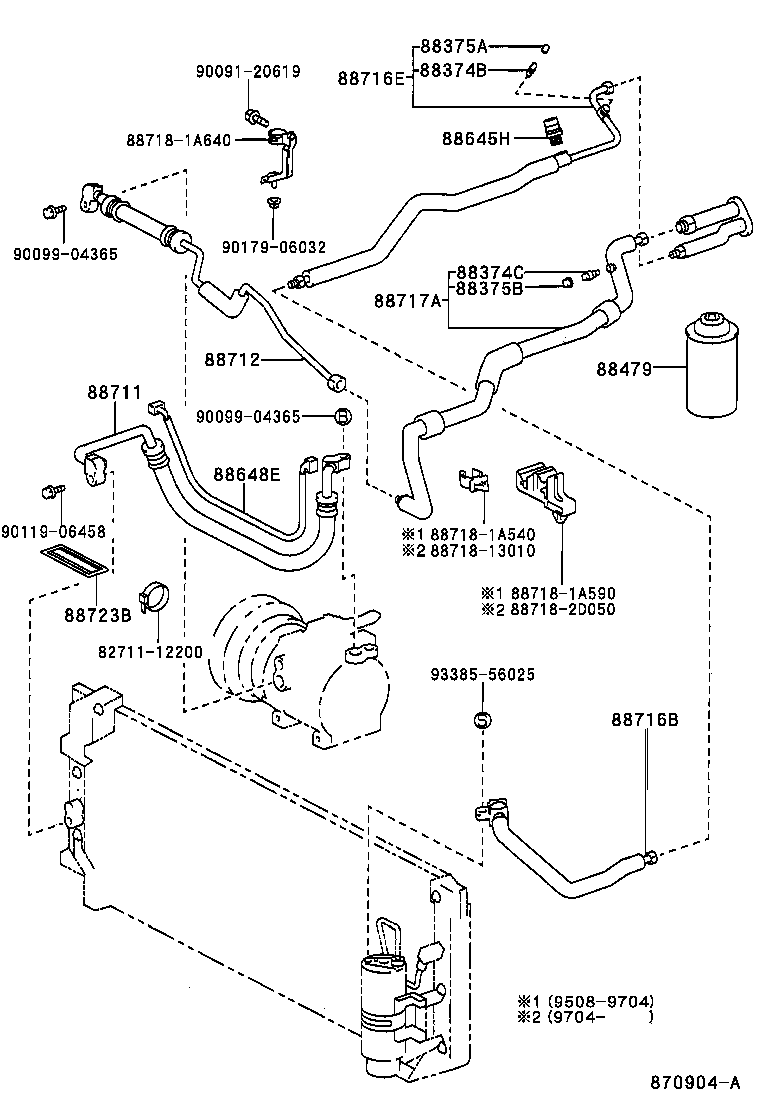 88712-12840 HOSE, COOLER REFRIGERANT SUCTION, NO.1 product image