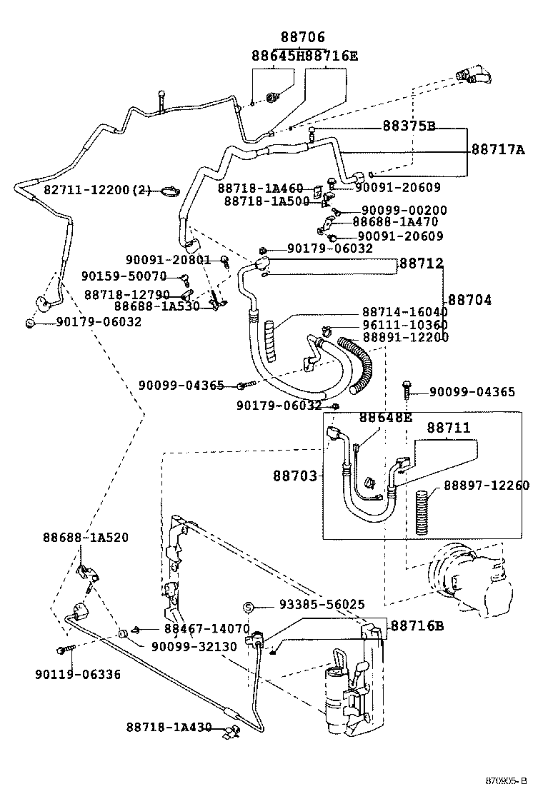 88704-12380 PIPE, COOLER REFRIGERANT SUCTION, A product image