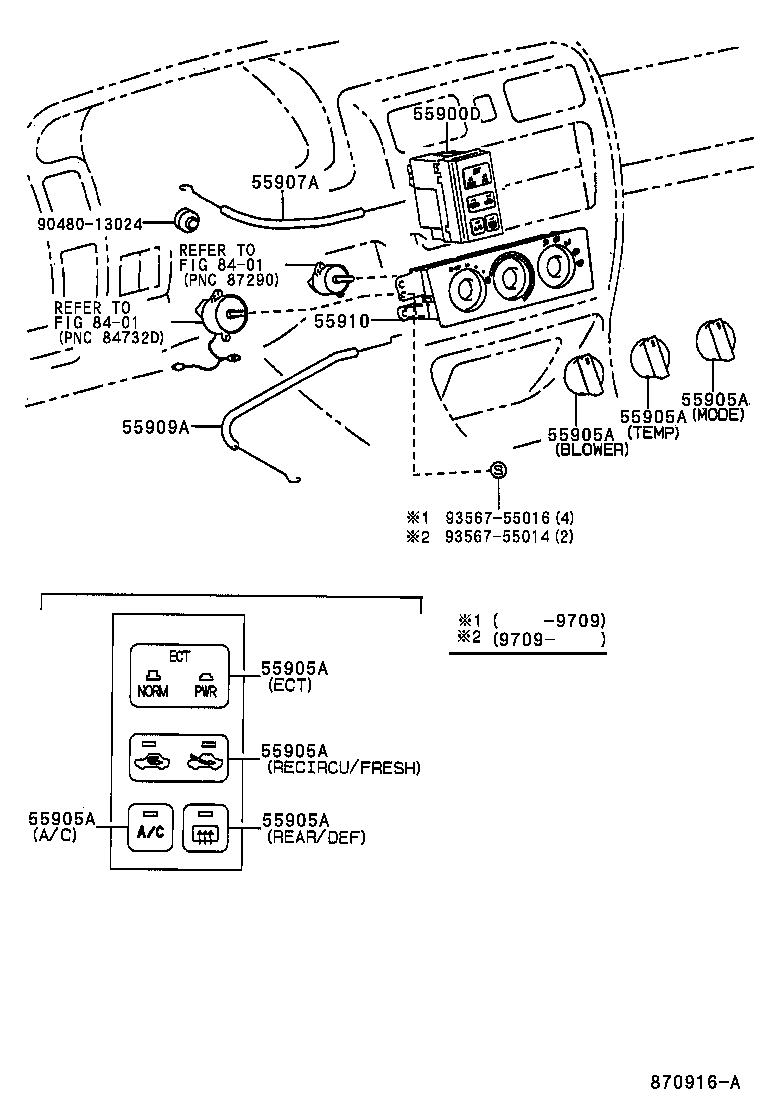Toyota 55900-41070 CONTROL ASSY, AIR CONDITIONER