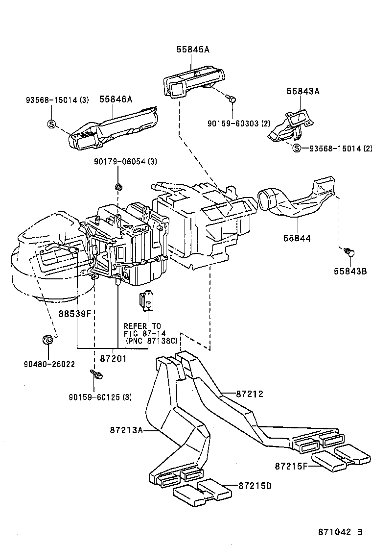 55844-12410 DUCT, HEATER TO REGISTER, NO.2 product image